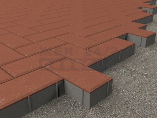 Кирпичик 200x100x100 (красный)-укладка